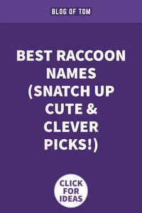 Looking to find the perfect name for your new raccoon friend? Explore our list of charming monikers like Bandit, Rocky, and Luna! Whether you have a mischievous little Rascal or a curious Gizmo, we've got names to suit every personality. Click here for more adorable options like Shadow, Pepper, and Coco that will make your raccoon companion stand out. Let's find the ideal name together!