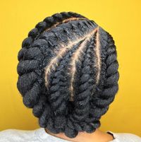 Protective Chunky Flat Twists Updo