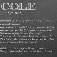 Cole- name meaning