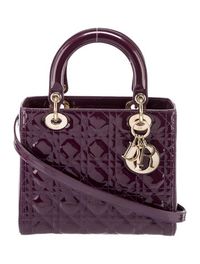 Christian Dior Top Handle BagFrom the 2012 Collection by Maria Grazia ChiuriPurple Patent LeatherPrintedGold-Tone HardwareFlat Handles & Single Shoulder StrapLogo Jacquard Lining & Single Interior PocketZip Closure at TopProtective Feet at Base