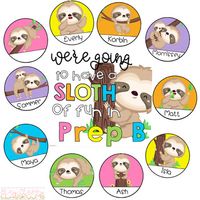 SLOTHS Editable Name Tags, Labels, Posters & Door Display | TpT