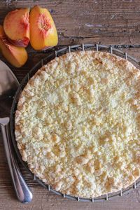 Easy Italian Fresh Peach Crumb Cake - An Italian in my Kitchen