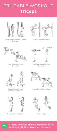 Triceps: my visual workout created at WorkoutLabs.com • Click through to customize and download as a FREE PDF! #customworkout