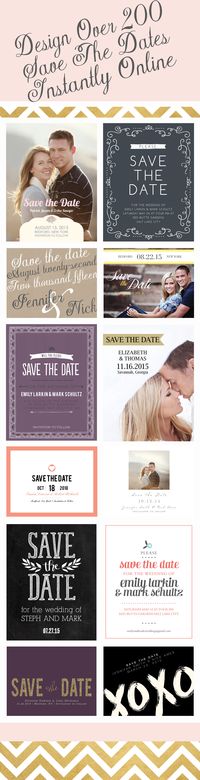 Design your magnet, postcard or traditional save the date cards instantly online. Choose from over 200 different designs with realtime previews of every change.