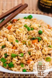 I always serve this amazing fried rice with all of my chinese dishes. It is easy and goes perfectly as a side. You can add whatever you would like!