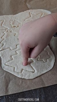 Salt Dough Fingerprint Christmas Tree Ornaments- cute keepsake for the kids to make as gifts! Salt dough ornament best recipe idea.