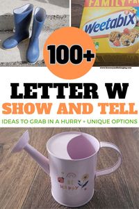 Need Letter W Show and Tell ideas? Then check out these letter W items that all fit inside your kids backpack! Alternatively, you could use this comprehensive list of 100+ letter W items to teach your kids about the letter w for show and tell in your homeschool, or your classroom. Show and Tell is a great way to intriduce the alphabet to kids. They will love searching for these letter W's. Fun alphabet activities preschool kids will love!