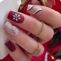 PRICES MAY VARY. 🎅【Package Includes】: You will receive 1 boxes of Christmas false nails with 24pcs nail glue, divided into different sizes, you will definitely find a fake nail that fits your nail size. A double-sided jelly sticker, nail file and small wooden stick are also included with the package. No need to buy other things, you can get the nail salon-like effect. 🎄【Premium Materials】: These false nails with designs are made of healthy ABS material, no irritating smell, higher gloss, not easy to break, and will not harm the human body or nails, and can be used with confidence. 🦌【Lasting Effect】: You can use the nail glue sticker we give away ( use nail glue sticker, fake nails can be reused ), but the nail glue sticker is not as good as liquid glue, if you want to last longer, pleas