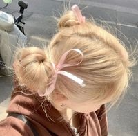 not my picture, all rights to og owner  bow ribbon hairstyle blonde hair coquette aesthetic