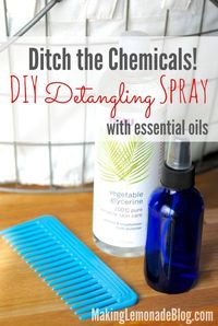 This easy natural homemade detangling spray works WAY better than the chemical version and smells wonderful! Plus, it repels lice thanks to an infusion of essential oils.