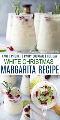 A White Christmas Margarita Pitcher Recipe that tastes like Christmas in a cup with tequila. Guaranteed to be a hit at your holiday party!