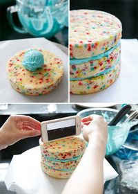 Frosted Funfetti Layer Cake from @Lindsay Landis | Love and Olive Oil - How to make perfect layers too!