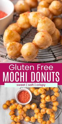 Sweet Gluten-Free Mochi Donuts are soft Japanese donuts that you can make in 30 minutes or less! Serve these easy homemade doughnuts as a breakfast for dessert, or enjoy them with coffee or tea.