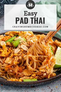 Skip the takeout and make this easy Pad Thai at home! Packed with tender chicken, rice noodles, and a tangy, sweet sauce—ready in 30 minutes! #PadThai #EasyDinner #HomemadePadThai #QuickMeals #ThaiFood