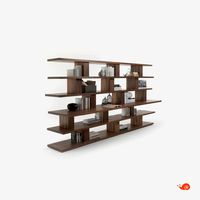 As precious as it is decorative, Bookshelf Briccola is the all-wood bookcase. The modern geometric design intersperses the shelves with asymmetrically placed parallelepipeds, the third shelf element is protruding so that it can be used as a support. On request, Bookshelf Briccola can include LED spotlights, in which case all shelves are aligned at the back. Bookshelf Briccola, shelves in natural Briccola and spacers in veneered blockboard. Bookshelf Briccola, the Made in Italy bookshelf.