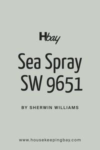 The color Sea Spray SW 9651 by Sherwin Williams is a refreshing and tranquil shade that mirrors the lightest touch of the ocean’s surface. This color brings a sense of calmness and relaxation into any space, making it perfect for areas in the home where serenity is desired. It’s a soft, airy hue that combines hints of blue and green, creating an effect that’s both uplifting and soothing.