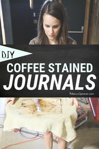 How to make your own coffee stained journal or how to make coffee stained travellers notebook insert or make your own coffee stained paper (whatever you want to call it). This project is easy and fun and this tutorial will walk you through what you need and all the steps to DIY coffee stained paper! #bulletjournaling #bulletjournal #coffeestained