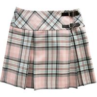 Diana, Princess of Wales Memorial Rose Tartan Billie Skirt lochcarron ($160) ❤ liked on Polyvore featuring skirts, mini skirts, pleated skirts, bias cut skirt, tartan pleated skirt, rosette skirt and mini skirt