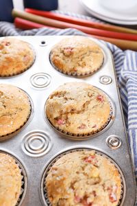 Bakery Style Rhubarb Muffins