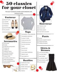 50 classics for your closet. These are some of the investment pieces that never go out of style!