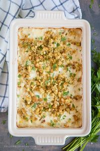 Thanksgiving leftovers get a new life as a creamy turkey casserole. So flavorful, this turkey stuffing casserole is total comfort food!