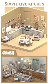 SIMPLE LIVE KITCHEN - SIMS 4 CC FURNITURE - планировка участка с домом, планировка участка с домом и баней,  планировка участка с домом посередине, планировка участка с домом в глубине, планировка участка 5 соток с домом и баней,   планировка участка 6 соток с домом и бассейном, планировка участка с домом