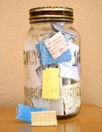 Start the year with an empty jar and fill it with notes about good things that happen in the relationship. Then, on New Years Eve, empty it and see what awesome stuff happened that year. Good way to keep things in perspective.