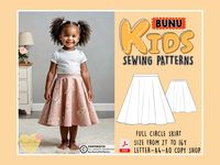 Toddler & Girls Skirt Sewing Pattern, Circle Skirt PDF Sewing Pattern, Girl's Semi Elastic Waist Sewing Patterns, 2T-16Y, Instant Download -This product is below knee girl skirt PDF pattern.  -After purchase, you will receive the product's documents via e-mail. It will be Zipped File. Open and download the file to your computer and 'Extract All'  -Find your size and sew it! When you purchase this pattern, you will receive a digital (pdf) sewing pattern and instructions. Once your payment process