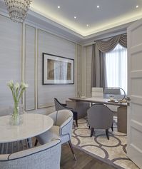 Luxury International Interior Architecture and Design project by Katharine Pooley. Luxury desk space.