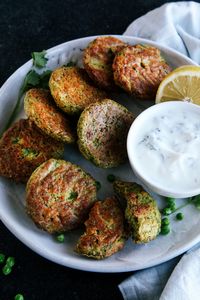 Baked Green Pea Fritters (Vegan + GF)