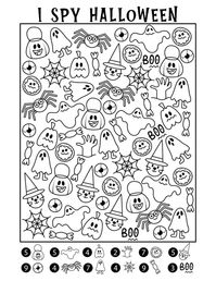 Halloween I spy activity pages. Free printables!