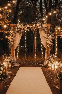 Explore the allure of forest wedding ideas, where an enchanting and elegant aesthetic sets the scene. Imagine a moody ceremony with romantic styles, where outdoor decor transforms the forest into a magical reception space brimming with natural charm.