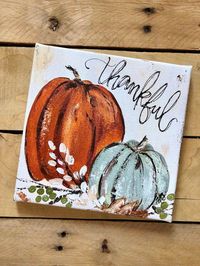 *** Please read drop-down menu options carefully at purchase! This is a giclee PRINT of an original Thankful pumpkin painting by artist Haley Bush. FREE SHIPPING ON ALL PRINTS :) Gallery-wrapped canvas options: - 3/4 edges- THIN canvas - 1.5 edges- THICK canvas Canvas prints are #artsandcrafts