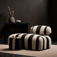 Playing around with stripes texture and forms. Embracing the interplay between dynamic contras, earthy hues, geometry and nature’s aesthetics. Which design speaks to you? 1-9 💖 Are you feeling the stripe obsession too? #WabiSabiInteriors #JapandiInterior #StripedChair #OrganicModern #HomeDecoration #BerlinDesign