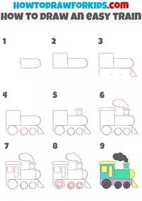 How to Draw an Easy Train - Easy Drawing Tutorial For Kids