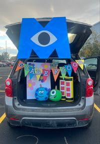 Monsters Inc Trunk or Treat DIY decorations