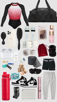 what to put in your gymnastics competition bag! #gymnastics #gym #leotard #airpods #preppy