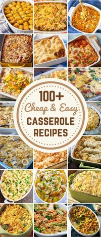 These casserole recipes are cheap, easy to make and will feed a crowd. Many of these recipes are great make-ahead options, making them perfect for busy week nights. Whether you want something hearty, healthy, vegetarian or kid-friendly, there is something here for everyone! Beef Casserole Recipes Tater Tot Casserole from Kraft Sloppy Joe Casserole from Cravings of a Lunatic Taco … … Continue reading →