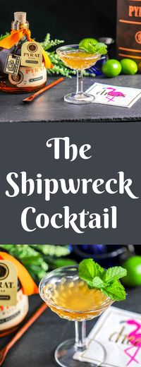 The Shipwreck cocktail - aged dark rum, lillet blanc, grapefruit simple syrup and lime. Craft cocktail for a perfect rum day! #cocktail #sugar #limes #rum