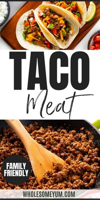 Learn how to make taco meat with the perfect blend of Mexican spices. This taco meat recipe is perfect for meal prep and ready in 10 minutes! #wholesomeyum