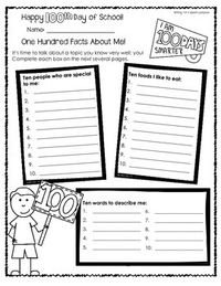 100TH DAY OF SCHOOL WORKSHEETS FOR OLDER STUDENTS (THIRD-FOURTH GRADES) - TeachersPayTeachers.com