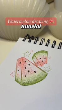 Watermelon drawing tutorial Original video by: sketchycore  If you are passionate about art and want to start, on the link in my bio you can find art supplies that will help you start your artistic journey. #art #arttutorial #drawing #drawingtutorial #howtodraw #sketch #digitalart