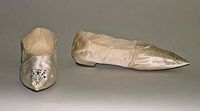 Slippers. 1795-1800. American. Silk and leather. Met.