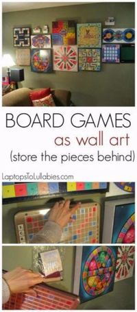 DIY Media Room Ideas - Board Games As Wall Art - Do It Yourslef TV Consoles, Wall Art, Sofas and Seating, Chairs, TV Stands, Remote Holders and Shelving Tutorials - Creative Furniture for Movie Rooms and Video Game Stations #mediaroom #diydecor