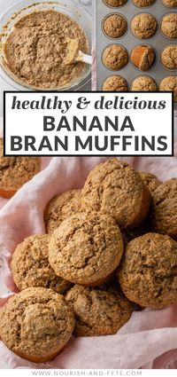 These are the best banana bran muffins ever! Healthy and easy to make, moist and delicious, and high in fiber. Add chocolate chips or blueberries for even more flavor.