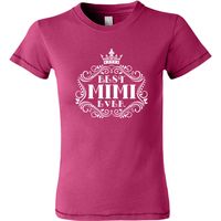 Best+Mimi+Ever+Women's+Fitted+T-Shirts+gift+for+grandma+on+Mothers+Day+or+her+birthday+has+a+vintage+style+frame+with+crown.+$19.99+www.personalizedgrandma.com #HomewiseShopper