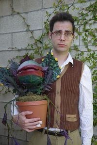 Simple Seymour Krelborn costume made up of altered thrift store finds. The main piece being the Audrey II prop I fabricated.