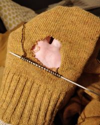 Hanna Schiller on Instagram: “So the dog ate a hole in the the sleeve of hubby's sweater. Well, time to #patchworkit. Visible mending is so beautiful in it's own way,…”