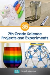 35 of the Best 7th Grade Science Projects and Experiments. Middle schoolers love to get hands-on with science. Try these 7th grade science experiments involving physics, chemistry, engineering, and much more. #science #teachingscience #teacher #teaching #middleschool #education #activities #projects