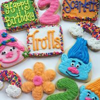 Sweet Paisley Cookies on Instagram: “Everyone loves the Trolls Movie. #trolls #decoratedsugarcookies #buttercreamcookies #sugarcookies #birthdaycookies #sweetpaisleycookies”